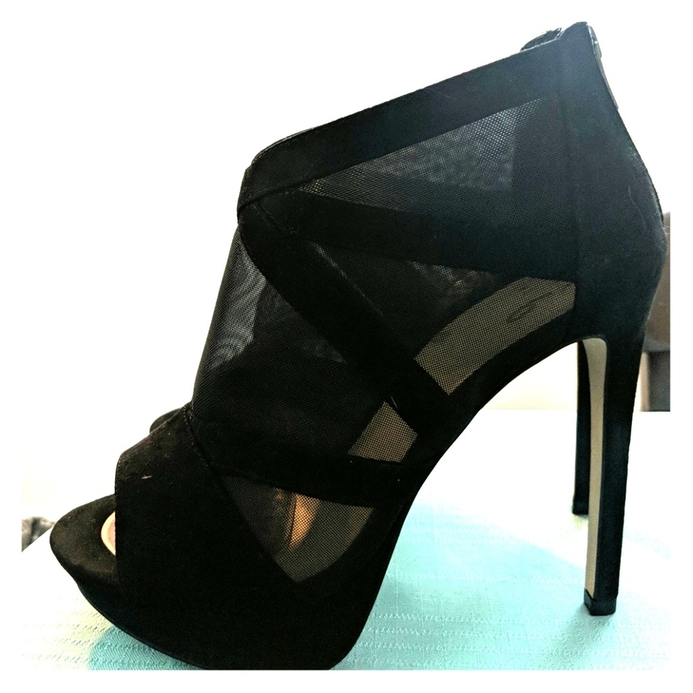MIX platform black cage heels